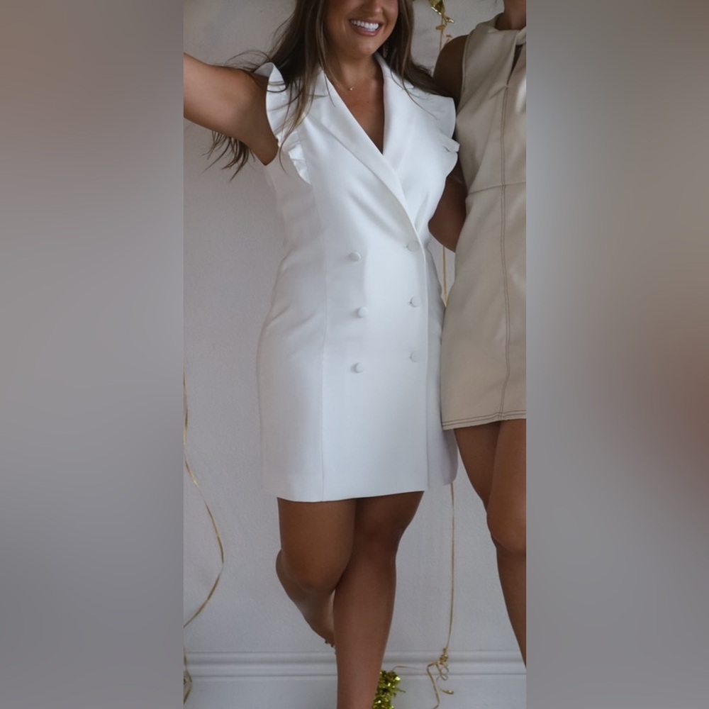 Adelyn Rae White Ruffled Mini Dress - Picture 6 of 6